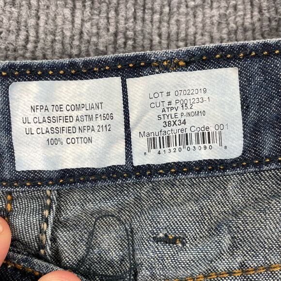 Lapco FR Fire Resistant Modern Jeans Men's 38X34 Actual (39X33) Blue Dark Wash - Picture 6 of 12